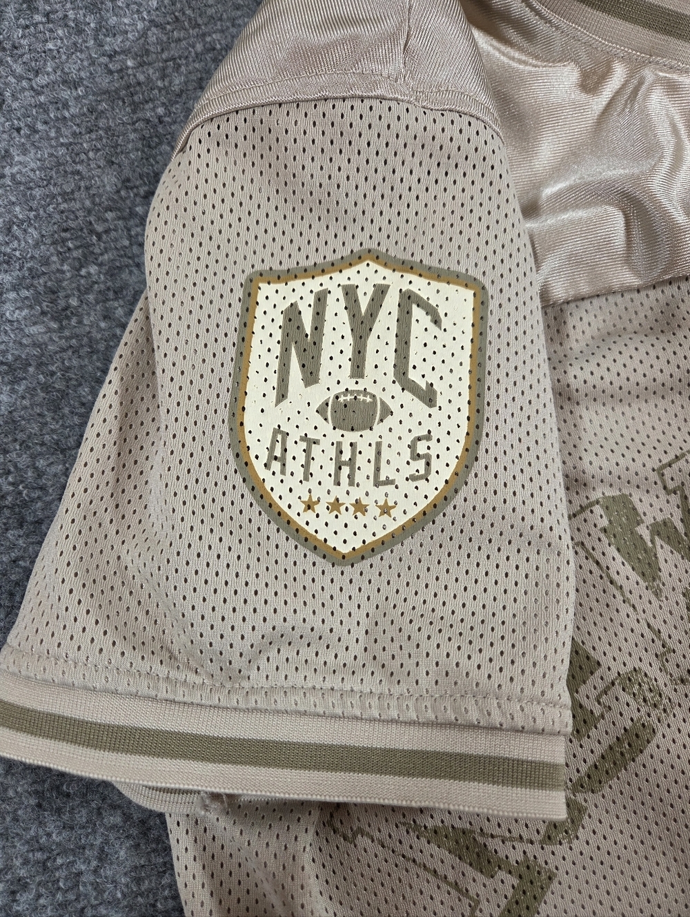 Brooklyn NY 1991 Jersey Shirt Mens Medium Beige Mesh‎ NYC Athletics Streetwear - Picture 5 of 10
